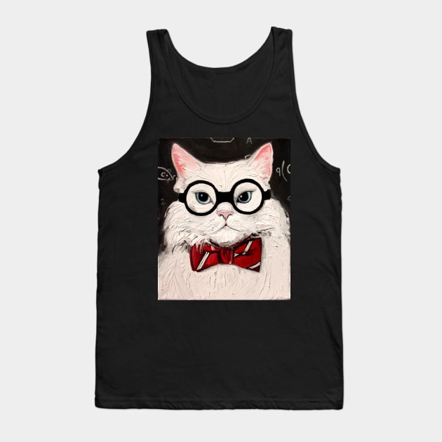 Chemistry Cat Contemplates the Science of Catnip Tank Top by sagittariusgallery